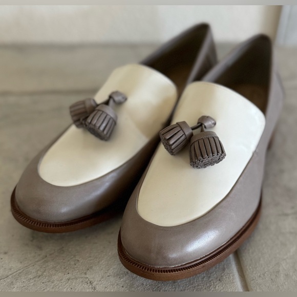 Clark’s Somerset Taylor Cinderella Loafer Tassels Gray/White Leather Womens 7.5M - Picture 10 of 16